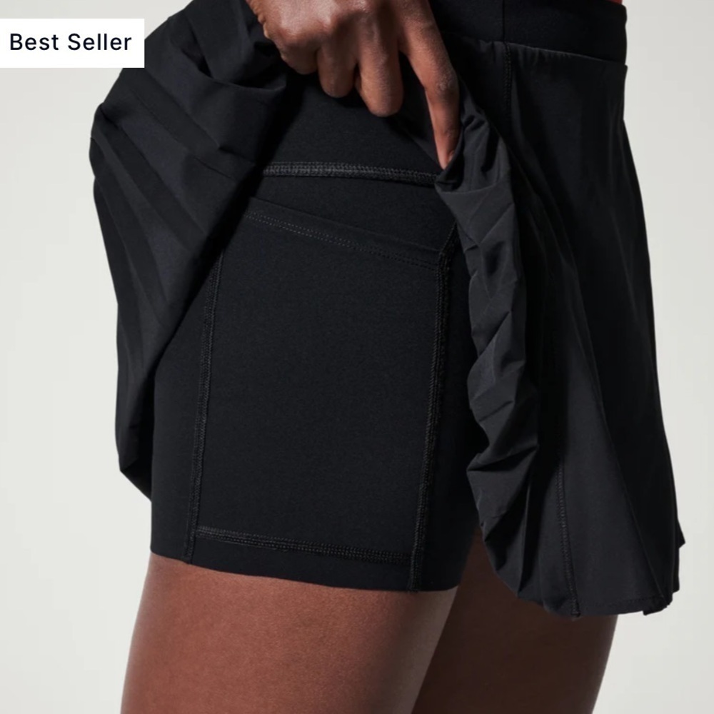 Spanx The Get Moving Pleated 14" Skort Black - Picture 2 of 14